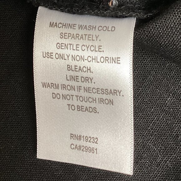 Alfred Dunner Linen Blend  Button Up Beaded Embroidered Petite Sz 10P Black 126K - Picture 7 of 7